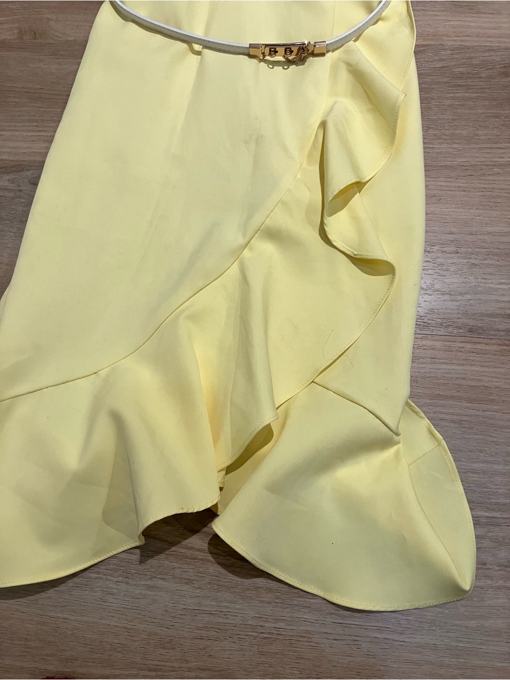Pale Yellow Ruffle Halter Dress - Picture 5 of 9